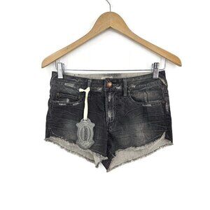 New Stitch's Cut Off Denim Shorts Womens 25 Distressed Black